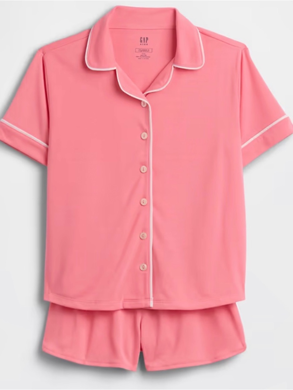 GAP- Kids 2-Piece Short Sleeve Shirt & Shorts PJ Set (size 8 - pink)